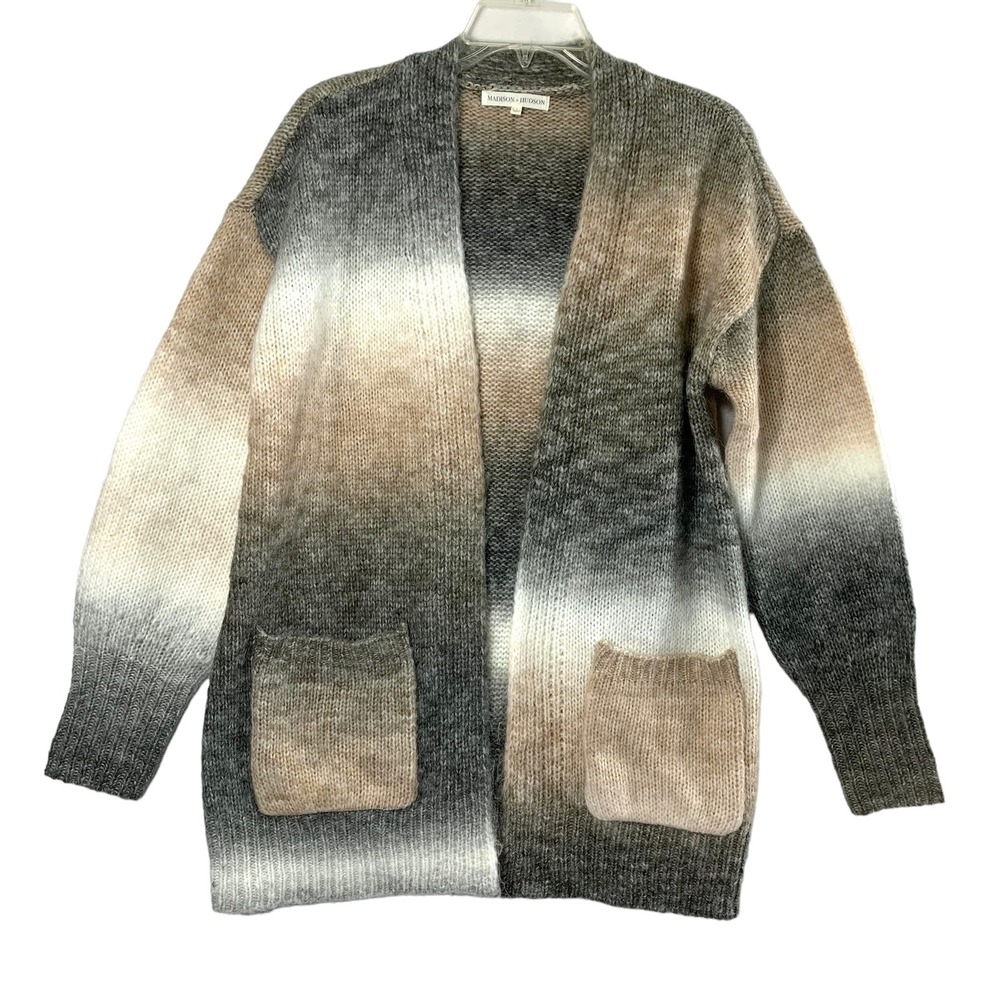 Madison‎ + Hudson Cardigan Women S Ombre Open Front Pocket Earthy Sweater Layer